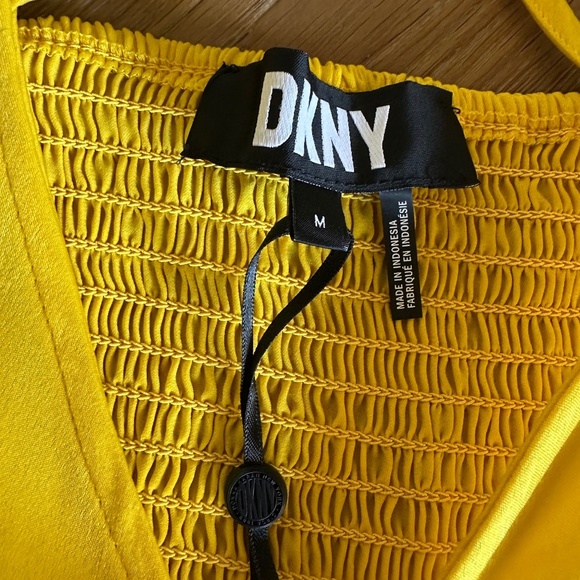 DKNY Cold Shoulder Crop Top in Pop Yellow - Picture 5 of 7
